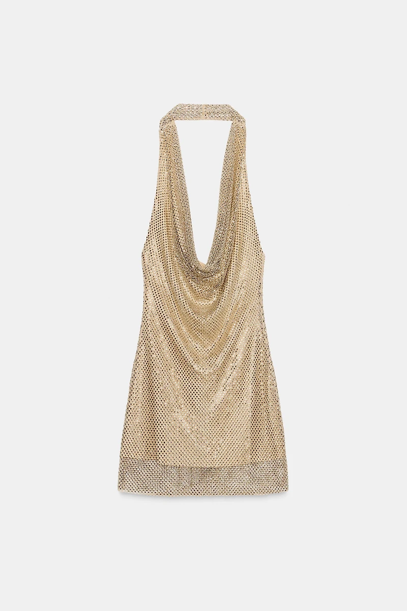 SPARKLY HALTER DRESS