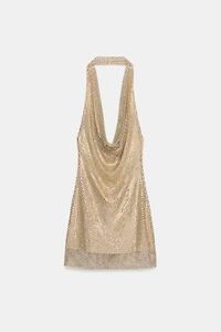 SPARKLY HALTER DRESS