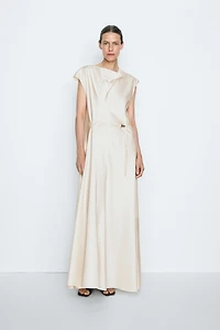 Draped Neckline Flowing Dress - STUDIO