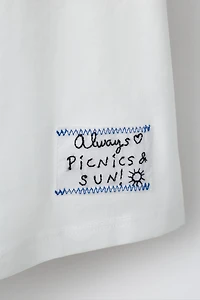 T-SHIRT IMPRIMÉ ET BRODÉ FRUITS