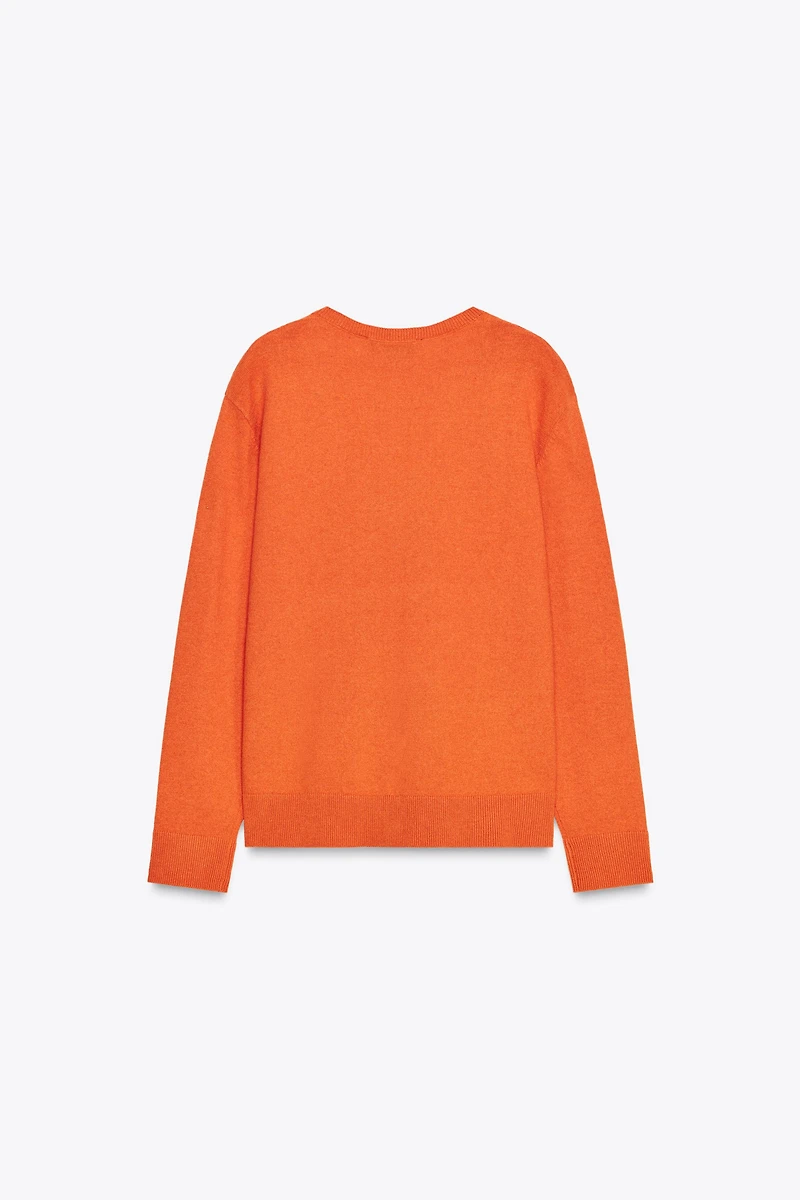 V-NECK BASIC KNIT SWEATER