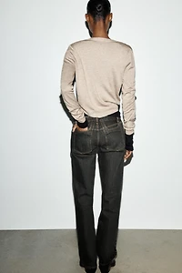 LONG SLEEVE WOOL BLEND CARDIGAN