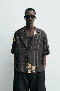 COMBINATION PRINT FLOWY SHIRT