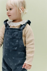 FLORAL TWILL OVERALLS