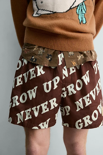 PETER PAN TEXT BOXER SHORTS HARRY LAMBERT FOR ZARA X DISNEY