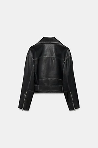 BLOUSON DE MOTARD EN CUIR ZW COLLECTION ÉDITION LIMITÉE