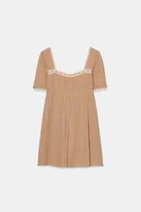 CONTRAST LACE COMBINATION DRESS