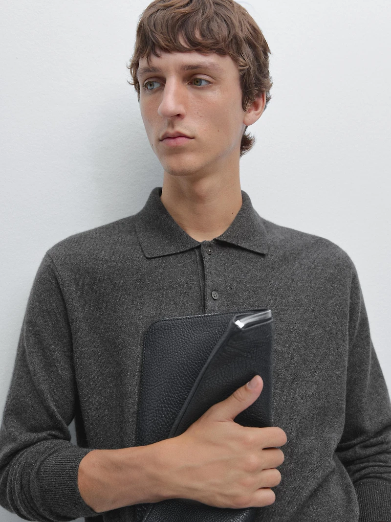 Nappa leather pouch clutch