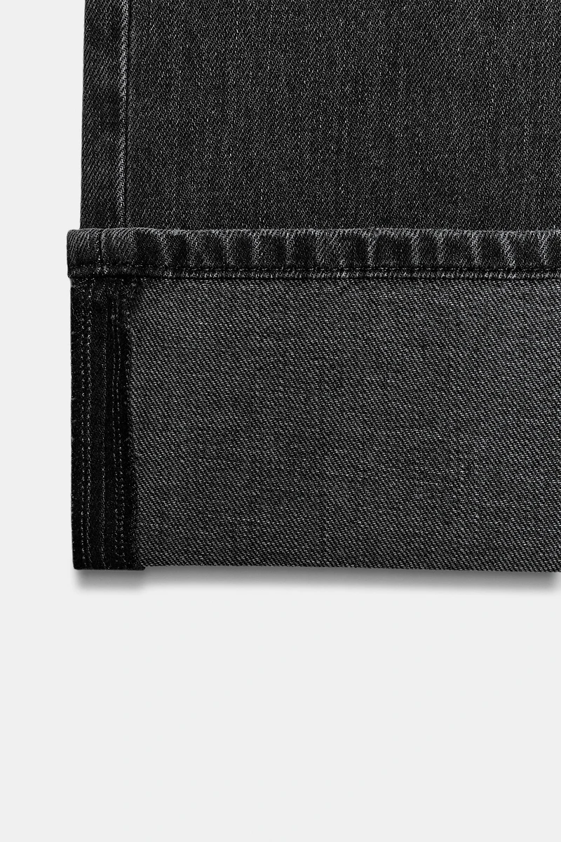 TRF MID-RISE FOLD-UP STRAIGHT LEG JEANS