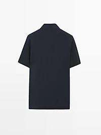 Knit V-neck polo shirt