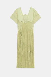 EMBROIDERED PLEATED DRESS ZW COLLECTION