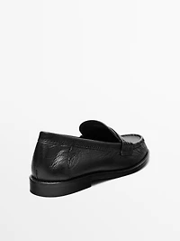 Tumbled leather loafers