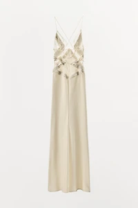 LONG GEORGETTE RUFFLE DRESS