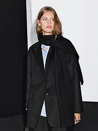 Wool blend blazer with scarf