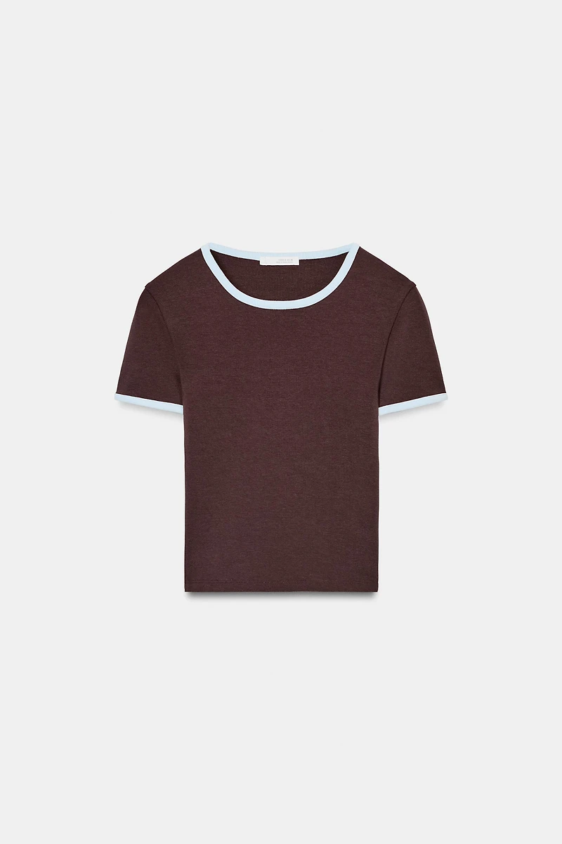 CONTRAST TRIM T-SHIRT