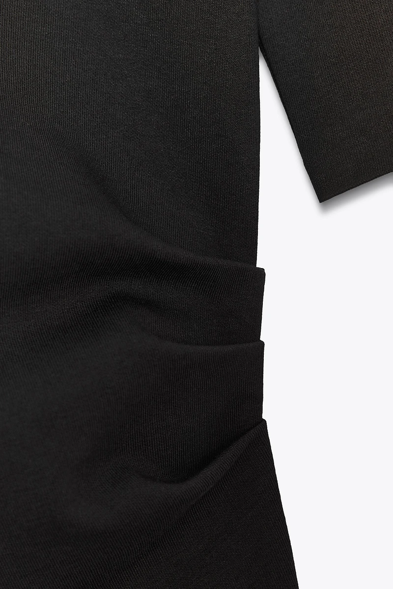 RUCHED INTERLOCK T-SHIRT