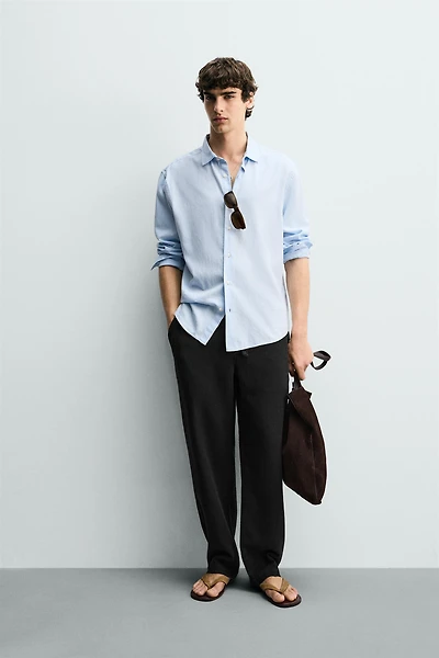 RELAXED FIT TEXTURED PANTS