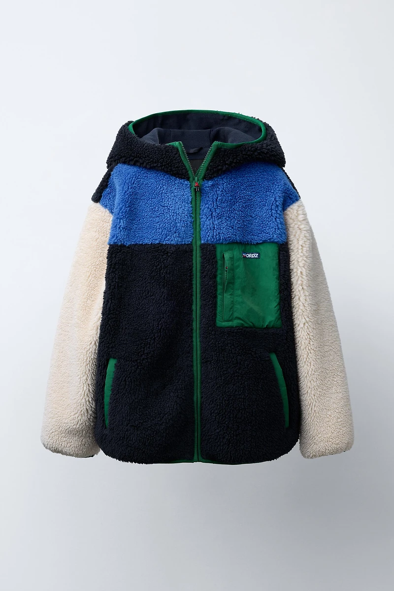 COLORBLOCK HOODIE FLEECE JACKET