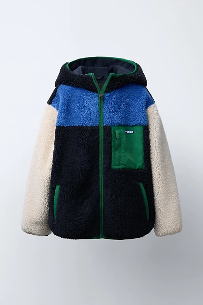 COLORBLOCK HOODIE FLEECE JACKET