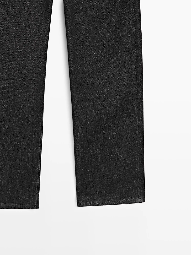 High-waist straight-leg jeans