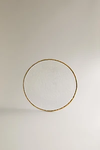 RAISED GLASS SIDE PLATE WITH GOLD RIM