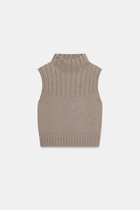 TOP EN MAILLE À COL CHEMINÉE