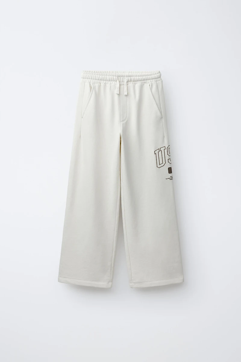 WIDE LEG PLUSH JOGGING PANTS