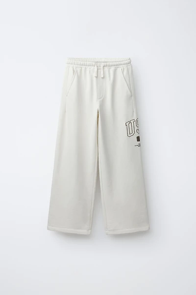 WIDE LEG PLUSH JOGGING PANTS