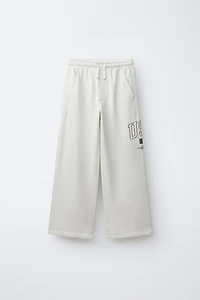 WIDE LEG PLUSH JOGGING PANTS