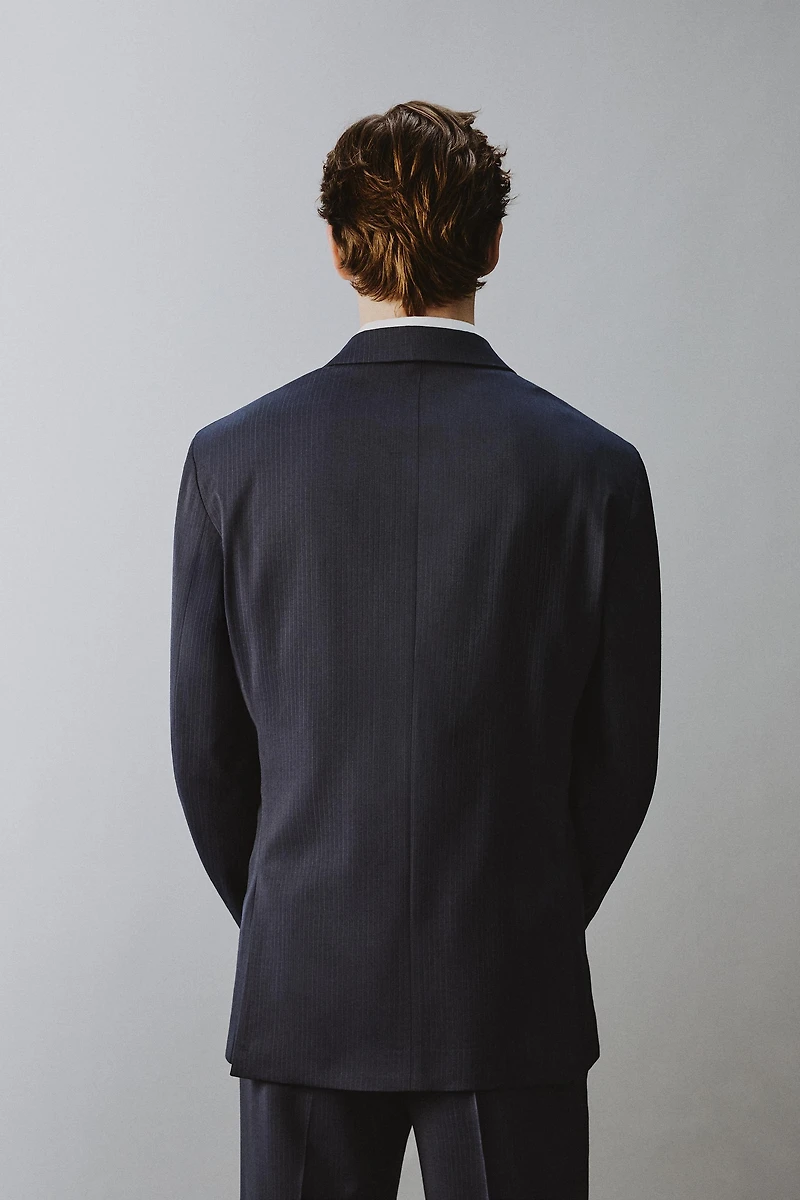 VESTE DE COSTUME À RAYURES 100 % LAINE