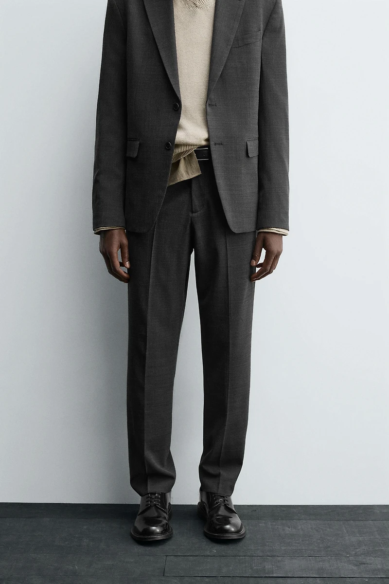 TEXTURED SUIT PANTS