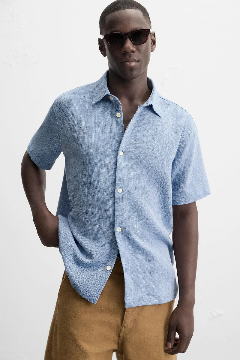 REGULAR FIT TEXTURED SHIRT