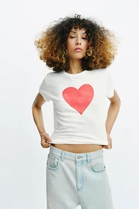 SHORT SLEEVE HEART T-SHIRT