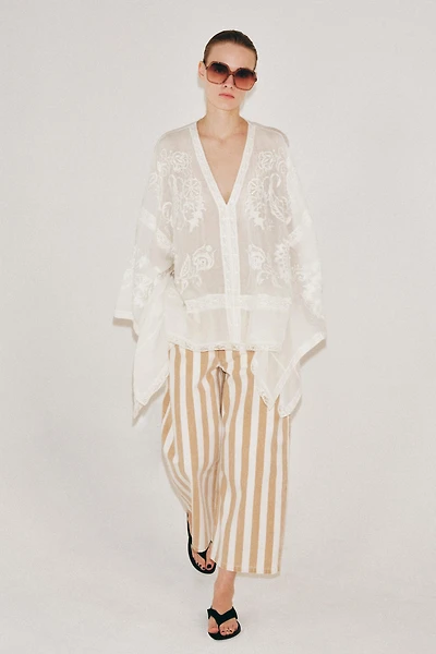ZW COLLECTION EMBROIDERED CAPE BLOUSE