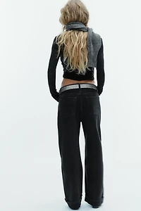 TRF MID-RISE FOLDED BAGGY JEANS