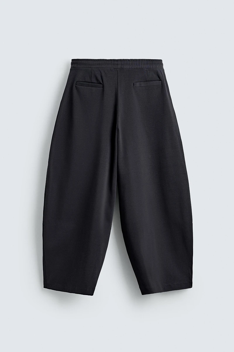 RIBBED TEXTURE BALLOON FIT JOGGER PANTS