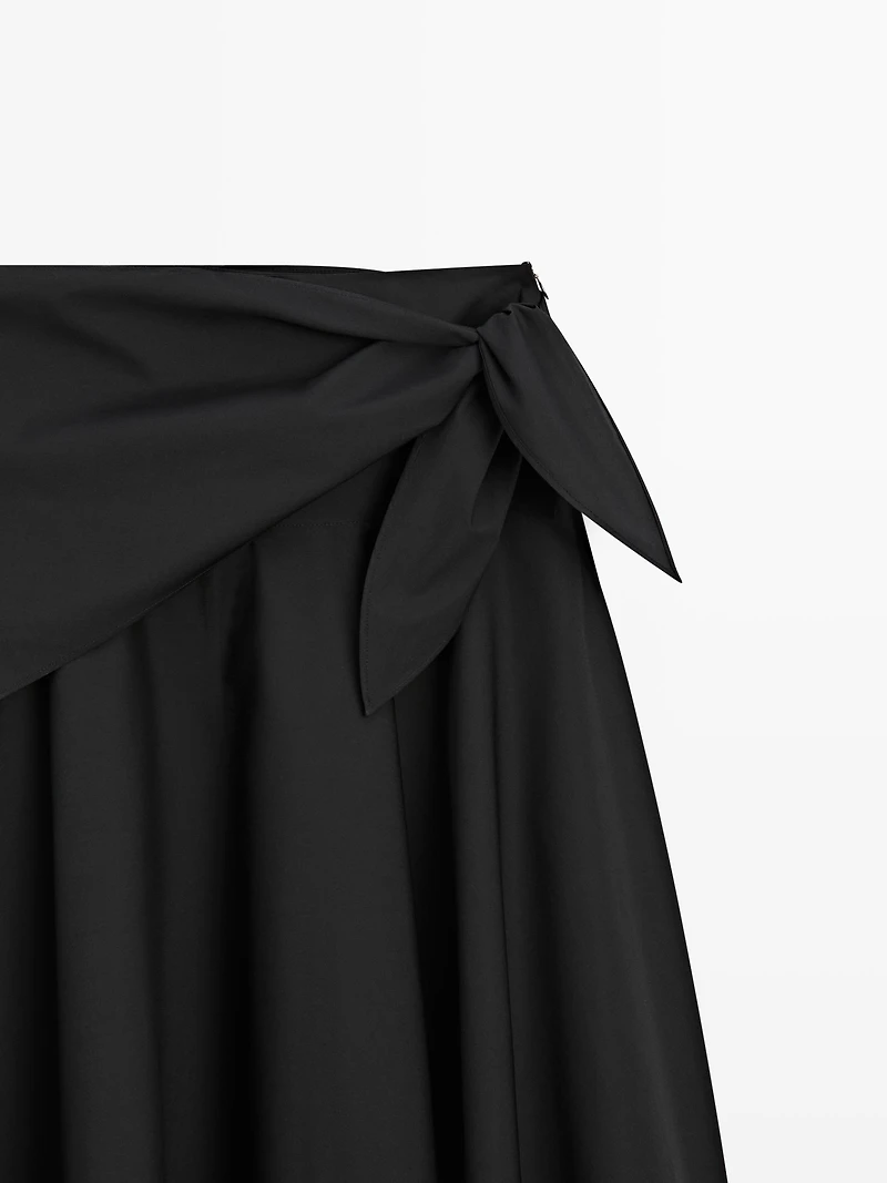 Midi skirt with scarf detail