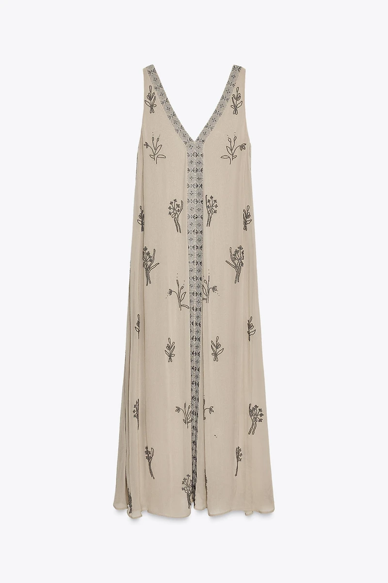 ZW COLLECTION BEADED EMBROIDERED DRESS