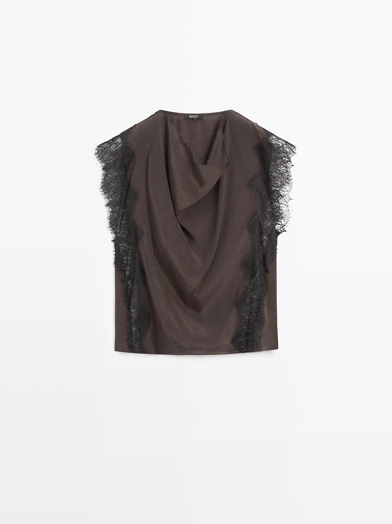 Top nuisette à dentelle