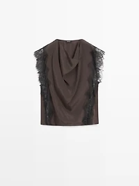 Top nuisette à dentelle