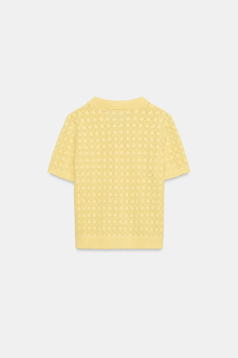 SHORT SLEEVE KNIT POLO JACKET