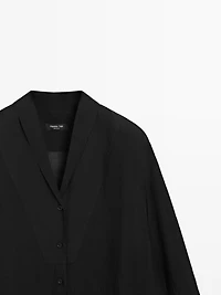 Flowing semi-sheer shirt with chest detail