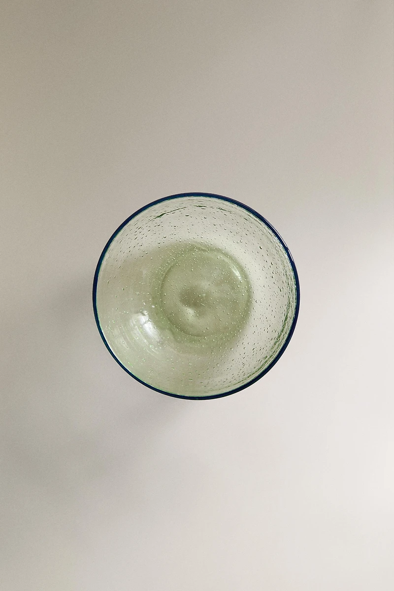 BUBBLE GLASS BOWL WITH RIM