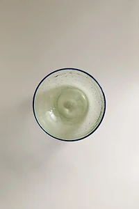 BUBBLE GLASS BOWL WITH RIM