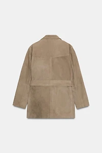 100% LEATHER BELTED JACKET