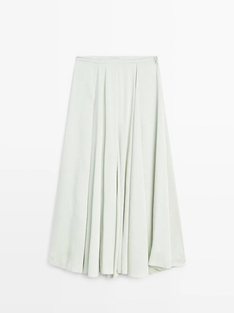 Flowing flared midi skirt