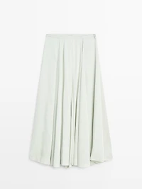 Flowing flared midi skirt
