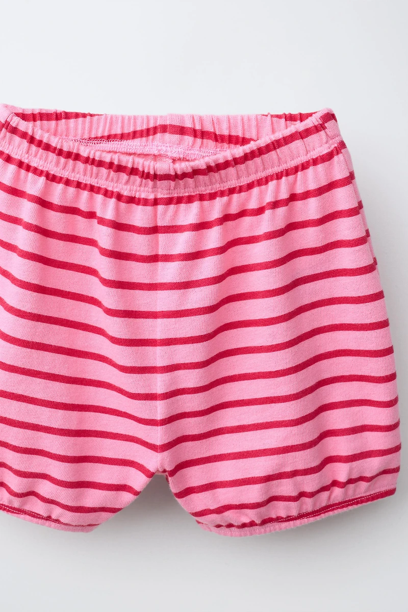STRIPED T-SHIRT AND BLOOMER SET