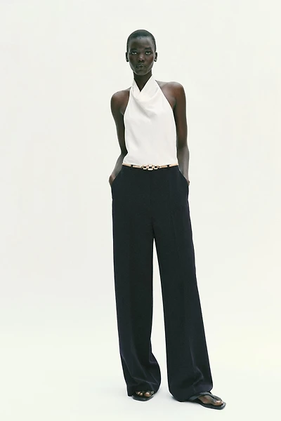 HALTER NECK JUMPSUIT WITH BELT