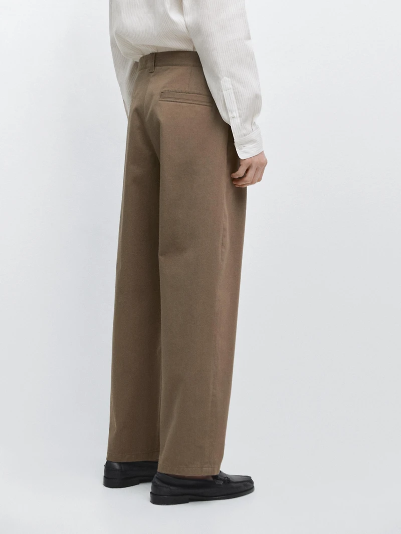 Relaxed fit cotton trousers
